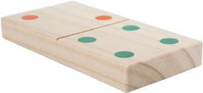 img 1 attached to 🎲 Giant Wooden Dominoes for Ultimate Family Fun and Bonding