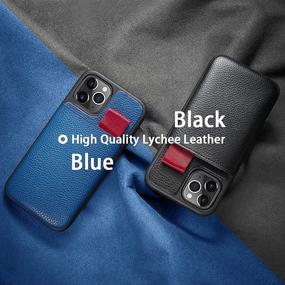 img 1 attached to 📱 LAMEEKU Wallet Case for iPhone 12 Pro/12, Credit Card Holder Leather Case with Protective Bumper Cover for iPhone 12/12 Pro 6.1" - Navy Blue