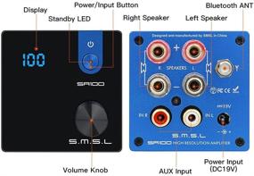 img 2 attached to 🔊 SMSL SA100 Bluetooth 5.0 Amplifier: 50W x 50W Power, 2-Channel Stereo Audio Amp, Treble Bass Desktop Amp (Blue)