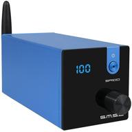 🔊 smsl sa100 bluetooth 5.0 amplifier: 50w x 50w power, 2-channel stereo audio amp, treble bass desktop amp (blue) logo