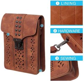 img 1 attached to MINICAT Texture Crossbody Blocking Brown Thicker Women's Handbags & Wallets