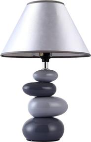 img 3 attached to 💡 Elegant and Modern Shades of Gray Ceramic Stone Table Lamp by Simple Designs Home LT3052-GRY