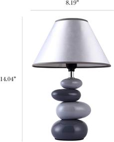 img 1 attached to 💡 Elegant and Modern Shades of Gray Ceramic Stone Table Lamp by Simple Designs Home LT3052-GRY