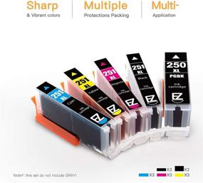 img 3 attached to 🖨️ 15 пакетов E-Z Ink (TM) Совместимые картриджи для замены чернил для Canon PGI-250XL CLI-251XL - PIXMA MX922 IP7220 MG5520 MG5420 и другие