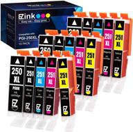 🖨️ 15 пакетов e-z ink (tm) совместимые картриджи для замены чернил для canon pgi-250xl cli-251xl - pixma mx922 ip7220 mg5520 mg5420 и другие логотип