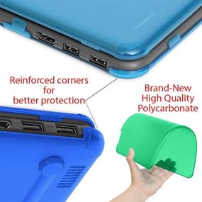 img 2 attached to 📦 Durable mCover Hard Shell Case for 11.6" Dell Chromebook 11 3181 2-in-1 Series Laptop - Dell-C11-3181 Blue (NOT Compatible with 210-ACDU / 3120/3180 / 3189/5190 Series)