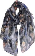 🌸 gerinly women's soft warm shawl wrap: pastel flowers print scarves logo