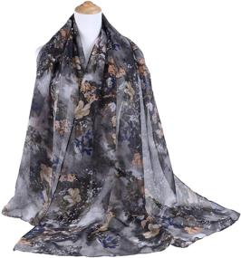 img 2 attached to 🌸 GERINLY Women's Soft Warm Shawl Wrap: Pastel Flowers Print Scarves