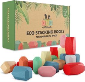 img 4 attached to 🧱 Montessori Inspired Wooden Stacking Rocks Compliant with ASTM Standard - Enhance Early Learning and Development