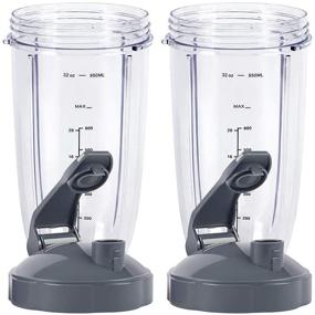 img 4 attached to Nutribullet Blender Cups: 32OZ with Flip Top To Go Lid - 2 Pcs Blender Replacement Parts, Compatible with 600W 900W Blenders