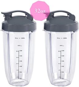 img 2 attached to Nutribullet Blender Cups: 32OZ with Flip Top To Go Lid - 2 Pcs Blender Replacement Parts, Compatible with 600W 900W Blenders