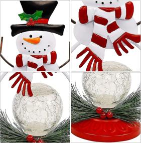 img 2 attached to 🎅 FORUP Lighted Christmas Table Decorations - Snowman LED Glass Ball Lights (2 Pack), Battery Operated Snowball Lights - Snowman Christmas Decorations, Xmas Holiday Winter Tabletop Desk Ornament