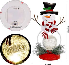 img 3 attached to 🎅 FORUP Lighted Christmas Table Decorations - Snowman LED Glass Ball Lights (2 Pack), Battery Operated Snowball Lights - Snowman Christmas Decorations, Xmas Holiday Winter Tabletop Desk Ornament