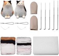 🐱 qxzvzem non-finished cat needle felting kit: premium wool craft tools & supplies for diy felted animals and dolls – perfect for beginner adults and kids logo