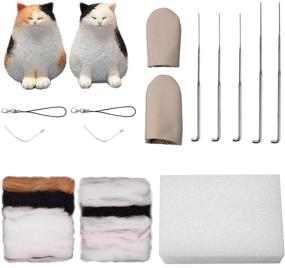 img 4 attached to 🐱 Qxzvzem Non-Finished Cat Needle Felting Kit: Premium Wool Craft Tools & Supplies for DIY Felted Animals and Dolls – Perfect for Beginner Adults and Kids