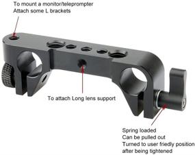 img 2 attached to 📷 NICEYRIG Long Lens Support Bracket - Height Adjustable with 15mm Rod Clamp - Ideal for DSLR Camera Shoulder Rig