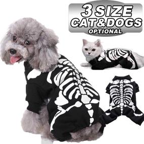 img 4 attached to 🎃 Halloween Pet Skeleton Costumes | Dog and Cat Cosplay Sweatshirt for Halloween Party | Funny Skeleton Shirt for Pets | Kitten and Puppies Dress Up Apparel | Clothes for Small and Medium Dogs