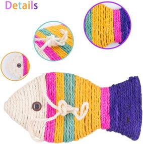 img 2 attached to 🐠 Colorful Fish Shape Sisal Cat Scratcher: Interactive Toy Promoting Kitty's Health, Good Behavior, and Playful Fun