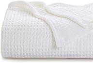 🛏️ premium 100% cotton thermal blanket by head2toe - maximum breathability in waffle weave - ideal for layering any bed all year round and home décor - twin size (66 x 90 inches), white - pack of 1 logo