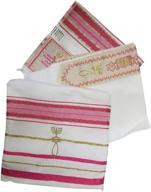 🌸 stunning pink and gold grafted messianic tallit prayer shawl - 72&quot; x 22&quot;: a sacred symbol of faith and elegance logo