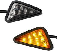 🚦 enhanced visibility: nthreeauto flush mount smoked led turn signal light for honda cbr, yamaha yzf, kawasaki, suzuki gsxr - 12v motorcycle amber indicators logo