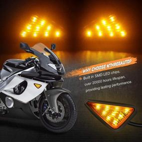 img 3 attached to 🚦 Enhanced Visibility: NTHREEAUTO Flush Mount Smoked LED Turn Signal Light for Honda CBR, Yamaha YZF, Kawasaki, Suzuki GSXR - 12V Motorcycle Amber Indicators