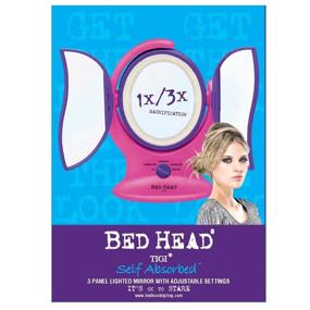 img 1 attached to 💡 3-Panel Lighted Mirror, Pink and Purple, 4 oz - Bed Head