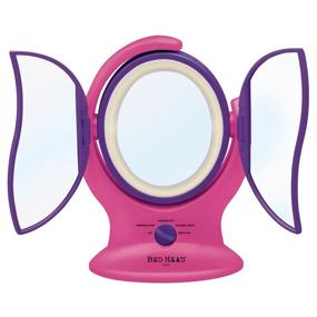 img 3 attached to 💡 3-Panel Lighted Mirror, Pink and Purple, 4 oz - Bed Head