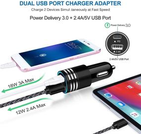 img 3 attached to 🔌 Powerful 2-Pack USB C Car Charger for iPhone 13 12 11 Pro Max SE XR XS X 8, Samsung Galaxy S21 S20 FE Note 21 20, A12 A32 A21 A10E A51, Google Pixel 6/5/4a/4/3a 3 XL - 30W PD + 2.4A Type C Car Adapter