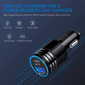 img 2 attached to 🔌 Powerful 2-Pack USB C Car Charger for iPhone 13 12 11 Pro Max SE XR XS X 8, Samsung Galaxy S21 S20 FE Note 21 20, A12 A32 A21 A10E A51, Google Pixel 6/5/4a/4/3a 3 XL - 30W PD + 2.4A Type C Car Adapter