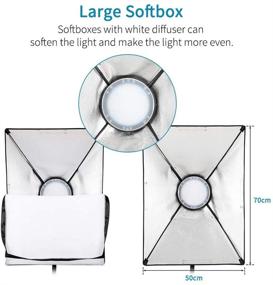 img 3 attached to 📸 Студийный набор для фотографии Andoer Softbox LED Light Kit: 20x28 дюймовые софтбоксы, 45W двуцветные диммируемые лампы, 2M стойки для света, сумка для переноски и многое другое!