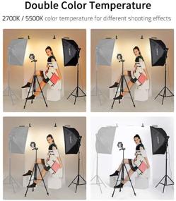 img 2 attached to 📸 Студийный набор для фотографии Andoer Softbox LED Light Kit: 20x28 дюймовые софтбоксы, 45W двуцветные диммируемые лампы, 2M стойки для света, сумка для переноски и многое другое!