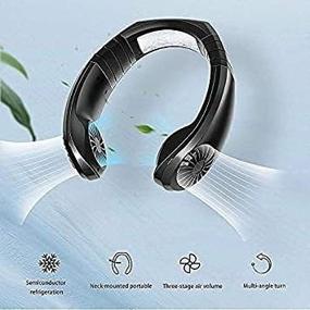 img 3 attached to 🌀 Hanging Neck Fan USB Micro Portable 2 in 1 Air Cooler Mini Electric Air Conditioner Scarf Cooling Portable Hanging Neck Fan Black