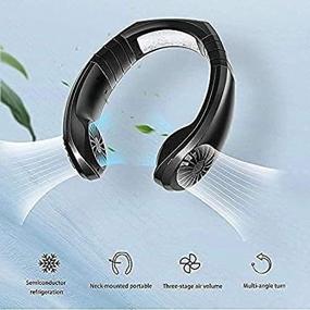 img 2 attached to 🌀 Hanging Neck Fan USB Micro Portable 2 in 1 Air Cooler Mini Electric Air Conditioner Scarf Cooling Portable Hanging Neck Fan Black