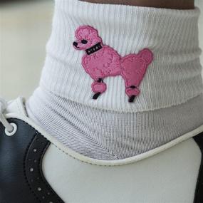 img 2 attached to 🧦 Adorable Bobby Socks with Poodle Applique for Trendy Kids and Toddlers - Hip Hop 50s Shop