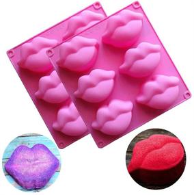 img 4 attached to 👄 2-Pack Hot Lips Soap Molds - 3D Sexy Red Lips Kisses Collection Silicone Mold for Chocolate Candy, Bath Bomb, Lotion Bar - Ice Cube Tray, Cupcake Cake Baking Pan - Wedding Party Supplies