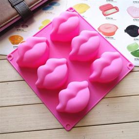 img 2 attached to 👄 2-Pack Hot Lips Soap Molds - 3D Sexy Red Lips Kisses Collection Silicone Mold for Chocolate Candy, Bath Bomb, Lotion Bar - Ice Cube Tray, Cupcake Cake Baking Pan - Wedding Party Supplies