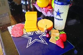 img 2 attached to 🦆 Duck House NFL Dallas Cowboys Tempered Glass Cutting Board: Premium Quality with Stylish Display Stand