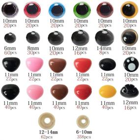 img 3 attached to SOTOGO 1040 Pieces Colorful Plastic Safety Eyes and Noses Kit: 👀 Assorted Sizes for Dolls, Puppets, Teddy Bears, Plush Animals - Best Value Set