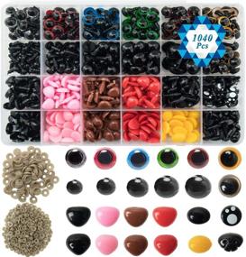 img 4 attached to SOTOGO 1040 Pieces Colorful Plastic Safety Eyes and Noses Kit: 👀 Assorted Sizes for Dolls, Puppets, Teddy Bears, Plush Animals - Best Value Set