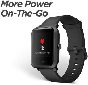 img 3 attached to 🌟 Умные часы для фитнеса Amazfit Bip - трекер сердечного ритма и активности на весь день, монитор сна, встроенный GPS, 45-дневный срок службы батареи, Bluetooth, Ониксово-черный.