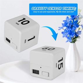 img 1 attached to ⏳ Set of 2 welltop Cube Timers - Kitchen & Exercise Timers with LED Light Alarm for Time Management and Countdown Settings - Ideal for Kids, Workouts, and Time Control - White - 1, 3, 5, 10, 15, 20, 30, and 60 Minutes