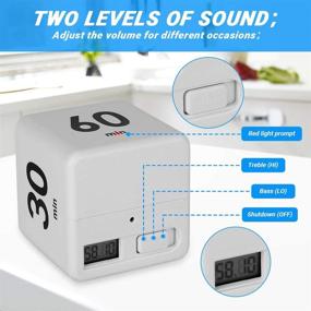 img 2 attached to ⏳ Set of 2 welltop Cube Timers - Kitchen & Exercise Timers with LED Light Alarm for Time Management and Countdown Settings - Ideal for Kids, Workouts, and Time Control - White - 1, 3, 5, 10, 15, 20, 30, and 60 Minutes