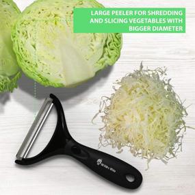 img 1 attached to 🥕 Efficient Trio Peeler Set for Black Julienne Vegetables, Stainless Steel Cabbage, Carrot, and Potato Peelers – Versatile Multifunctional Veggie and Fruit Peeler Set of 3