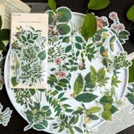 🌿 pack of 60 green plants style stickers: foliage botanical decals for laptop, bumper, helmet, ipad, car, luggage, water bottle logo