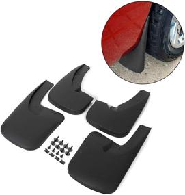 img 4 attached to ECOTRIC Molded Mud Flaps - Front & Rear Splash Guards for Dodge Ram 1500/2500/3500 2009-2018 with Fender Flares - Set of 4 Pieces