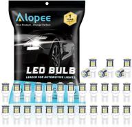 alopee 194 led bulb white 6500k - 30 pack: super bright t10 wedge led bulb for car interior, dome, map, door, license plate lights logo