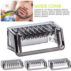 img 2 attached to 💇 Enhance your Grooming Routine with Hongwen Guide Comb for Philips OneBlade - Adjustable Facial Hair Clippers Beard Trimmer Guide Comb, 1/2/3/5mm Facial Guide Comb for Precise Trimming