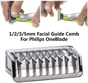 img 1 attached to 💇 Enhance your Grooming Routine with Hongwen Guide Comb for Philips OneBlade - Adjustable Facial Hair Clippers Beard Trimmer Guide Comb, 1/2/3/5mm Facial Guide Comb for Precise Trimming