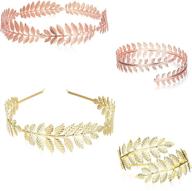 💎 stunning greek goddess bridal jewelry set - laurel leaf crown, arm cuff, and armlet bracelet by funrun jewelry - perfect for women's parties! logo